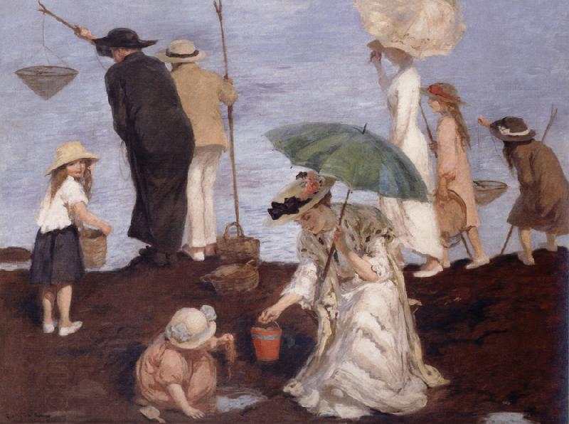 Rupert Bunny Shrimp fishers at Saint-Georges oil painting picture